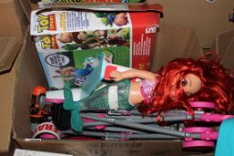 Box to Contain a Large Assortment of Items to Include Play Prams, Children's Mermaid Dolls, Toy