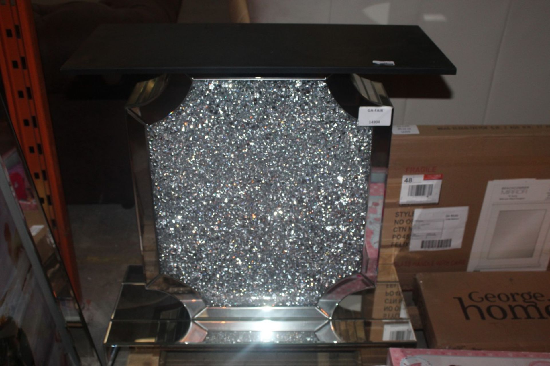 Sparkle Effect Glass Console Table Base Only