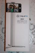 Lot to Contain 2 Boxed Cliquefie Max Selfie Sticks in White Combined RRP £120