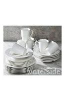 Boxed 24 Piece Hampton Square Grey and White Dinner Set RRP £65 (16416) (Public Viewing and
