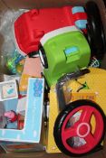 Lot to Contain a Large Assortment of Children's Toy Items to Include Peppa Pig Family Car Sets,