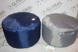 Lot to Contain 2 Assorted Purple and Grey Foot Pouffes Combined RRP £40 (Public Viewing and