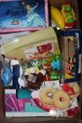Lot to Contain a Large Assortment of Children's Toy Items to Include Disney Princess Keepsake Boxes,