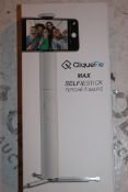 Lot to Contain 2 Boxed Cliquefie Max Selfie Sticks in White Combined RRP £120