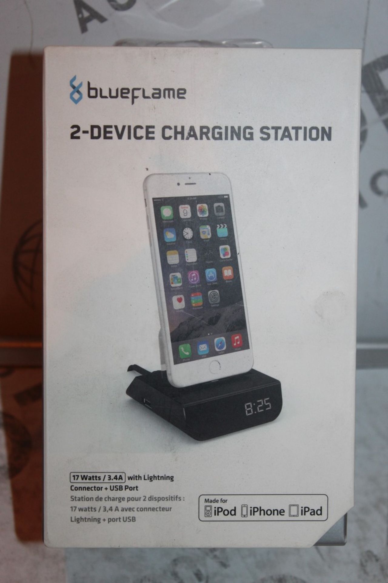 Lot to Contain 3 Boxed Brand New Blue Flame 2 Device Charging Docking Stations Compatible with