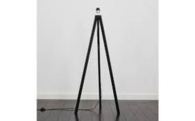 Boxed Minisun Barbro Black Wood Tripod Floor Lamp Base Only RRP £55 (16450) (Public Viewing and