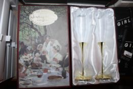 Lot to Contain 4 Brand New Sets of 2 The Wedding To Love And To Honour Toasting Flute Sets