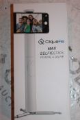 Lot to Contain 2 Boxed Cliquefie Max Selfie Sticks in White Combined RRP £120