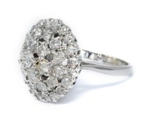 2 Carat Look Cluster Ring, Metal 9ct White Gold, W