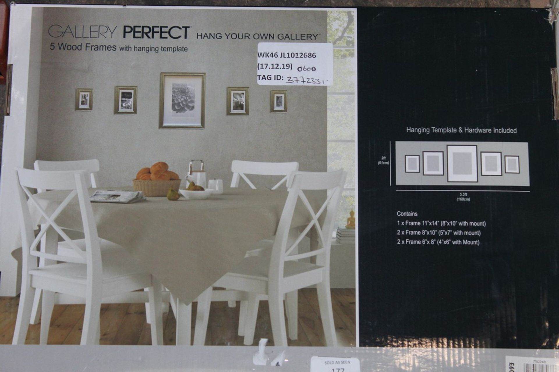 Boxed Gallery Perfect Set of 5 Hang Your Own Wooden Picture Frames RRP £60 (3776331) (Public Viewing