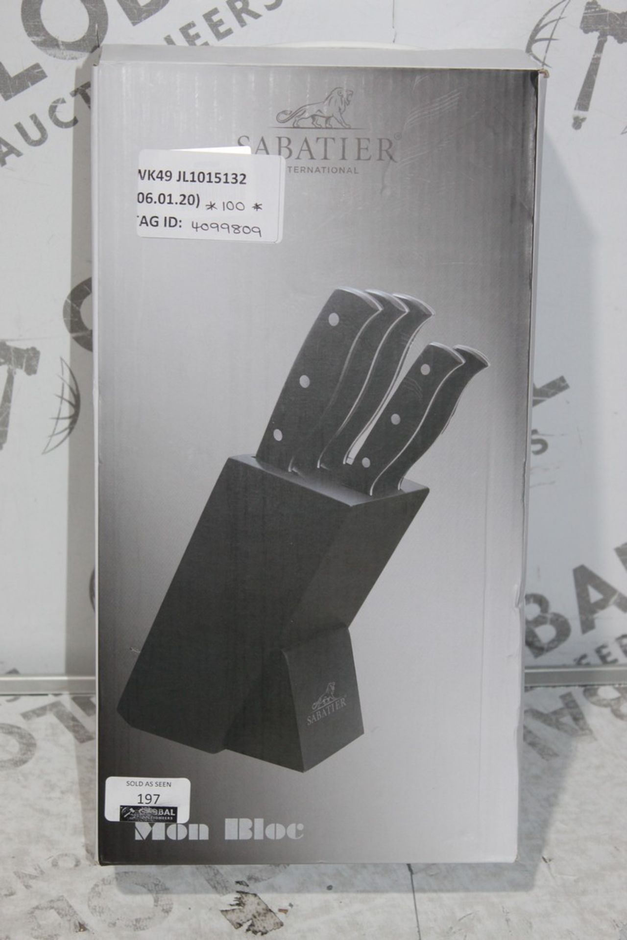 Boxed Sabatier Monblock 5 Piece Knife Block Set RRP £100 (4099809) (Public Viewing and Appraisals