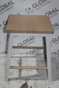 Boxed Croft Collection Blakeney Grey and White Oak Stool RRP £50 (4045003) (Public Viewing and