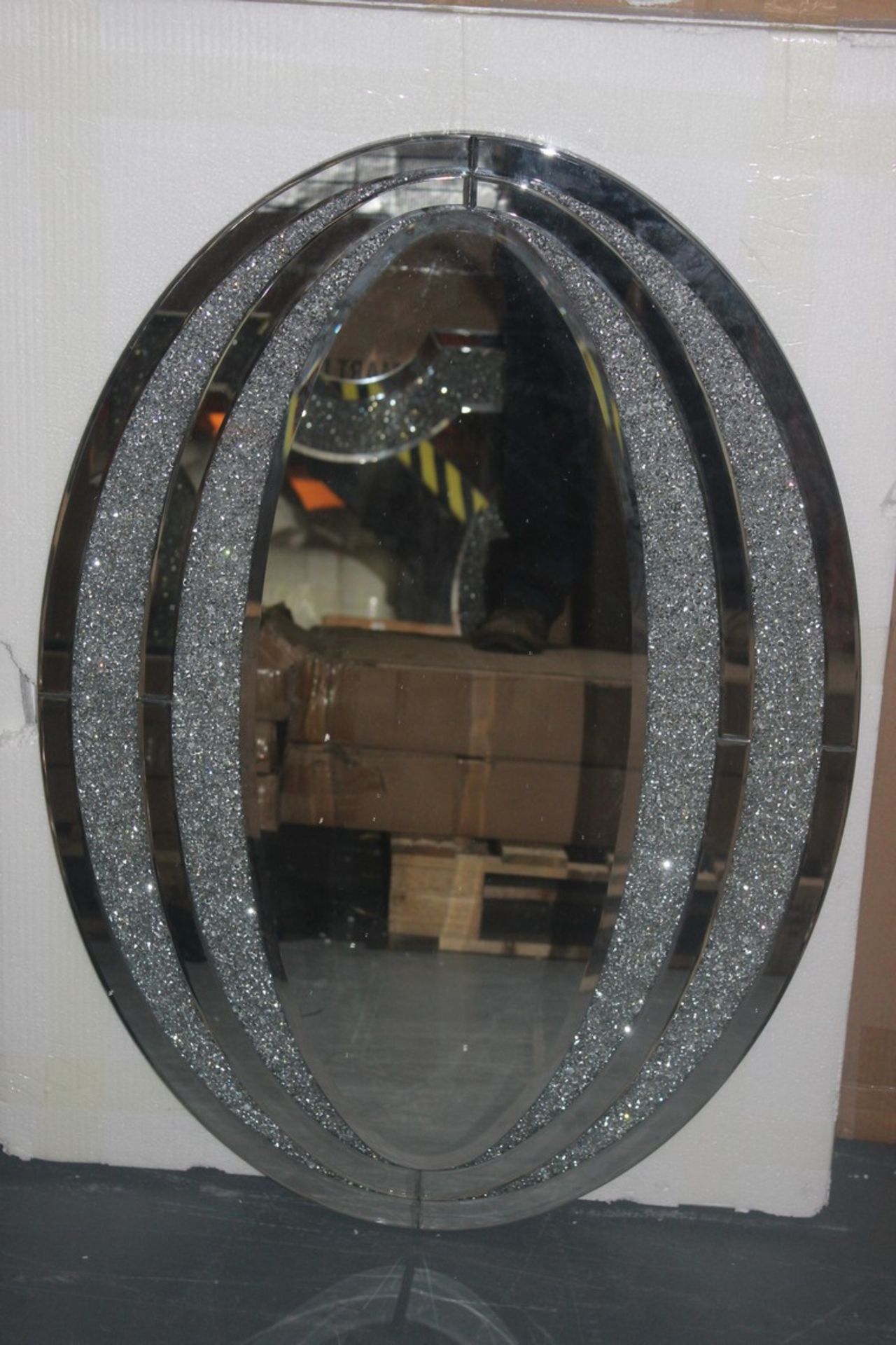 Boxed 16JZ385 Crushed Crystal Designer Wall Mirror RRP £499