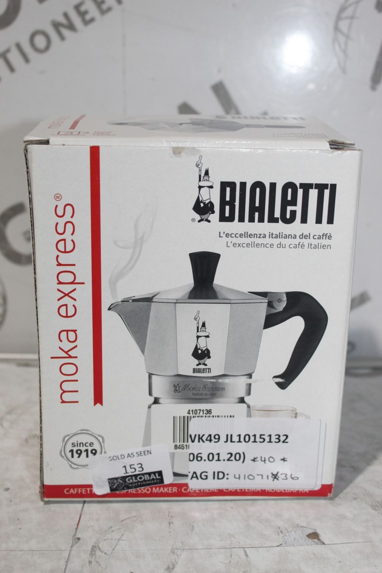 Boxed Bialetti Mocha Express Cafetiere RRP £40 Each (4107136)(RET00750954) (Public Viewing and