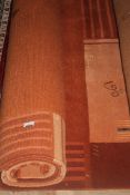 Large Orange Oriental Style Designer Living Room Floor Rug RRP £900