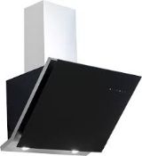Boxed UBDAHH60BK 60CM Black Glass Angled Cooker Hood (Public Viewing and Appraisals Available)