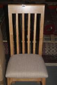 White Oak and Beige Fabric Upholstered Designer Dining Chair RRP £120 (Public Viewing and Appraisals