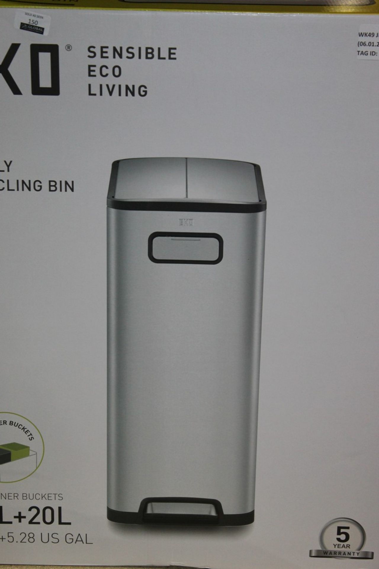 Boxed Eco Sensible Living Eco Friendly Recycling Bin RRP £150 (4087208) (Public Viewing and