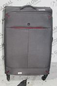 Qubed Grey Fabric Soft Shell Suitcase RRP £50 (RET00635026) (Public Viewing and Appraisals