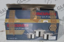 Boxed Circulon Ultimum 3 Piece Non Stick Pan Set RRP £125 (4103769) (Public Viewing and Appraisals