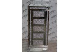 Boxed ART017-002 Clear Mirror Tall Boy Chest of Draws RRP £499