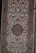 76 x 392cm Banaras Tabrez Beige Designer Floor Runner (47448) RRP £780