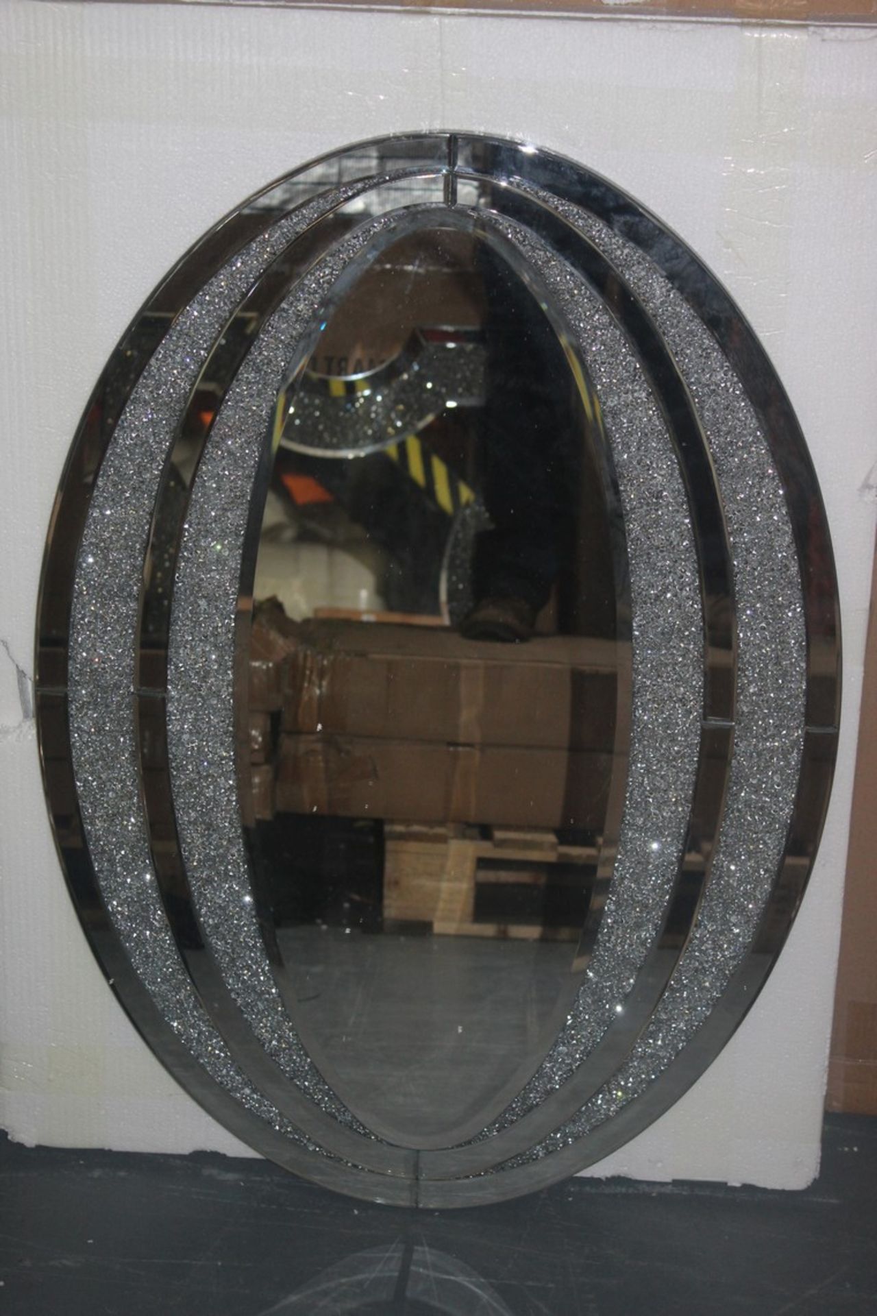 Boxed 16JZ385 Crushed Crystal Designer Wall Mirror RRP £499