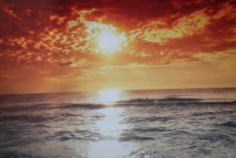 Sunset Shore Canvas Wall Art Picture RRP £50 (13826) (Public Viewing and Appraisals Available)