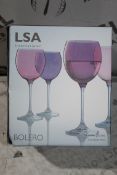Boxed Set of LSA International Bolero Hand Painted Wine Glasses RRP £45 (4069008) (Public Viewing