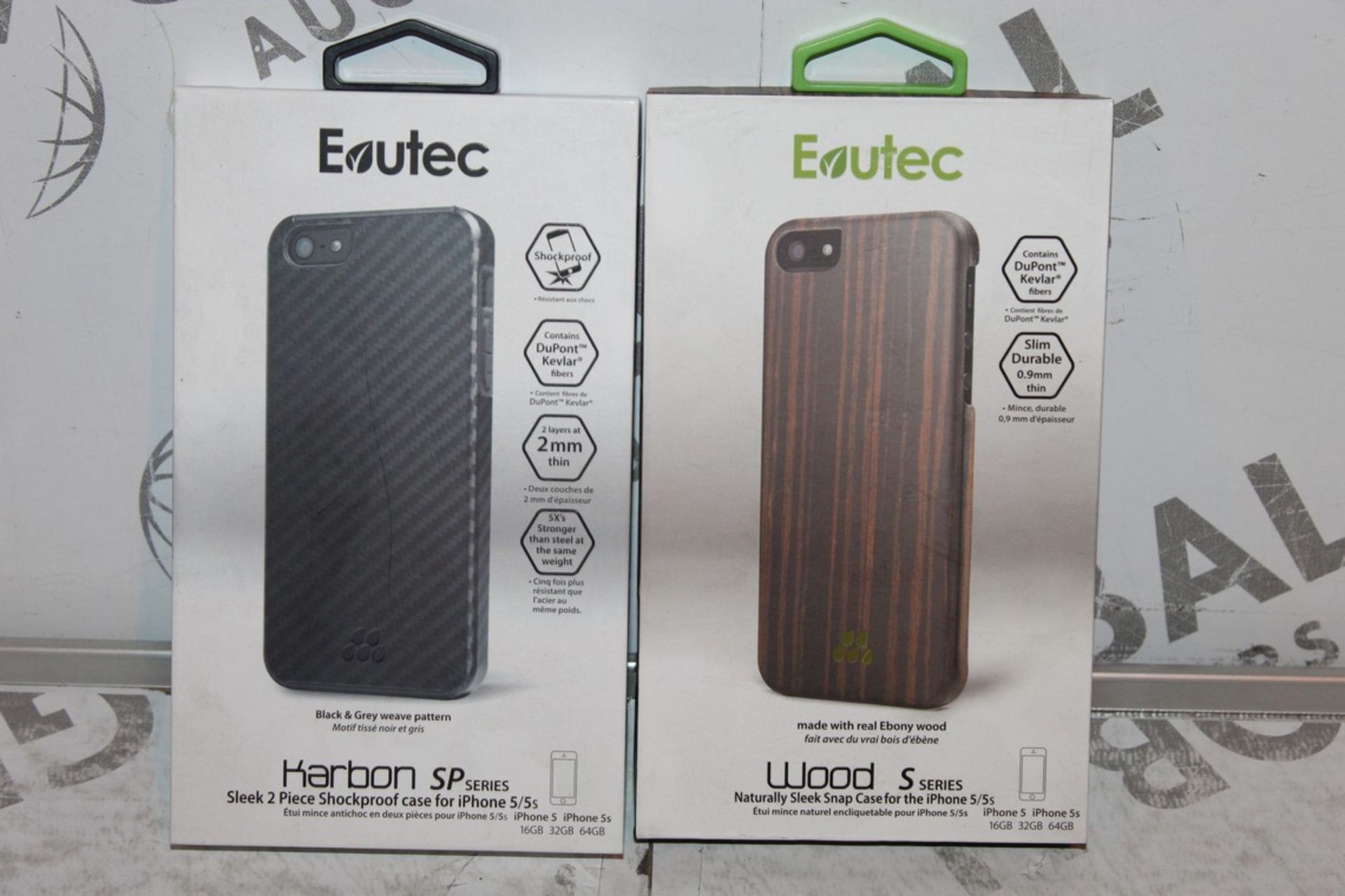 Lot to Contain 10 Brand New Assorted Evutec Wood and Carbon Series iPhone Cases Combined RRP £100