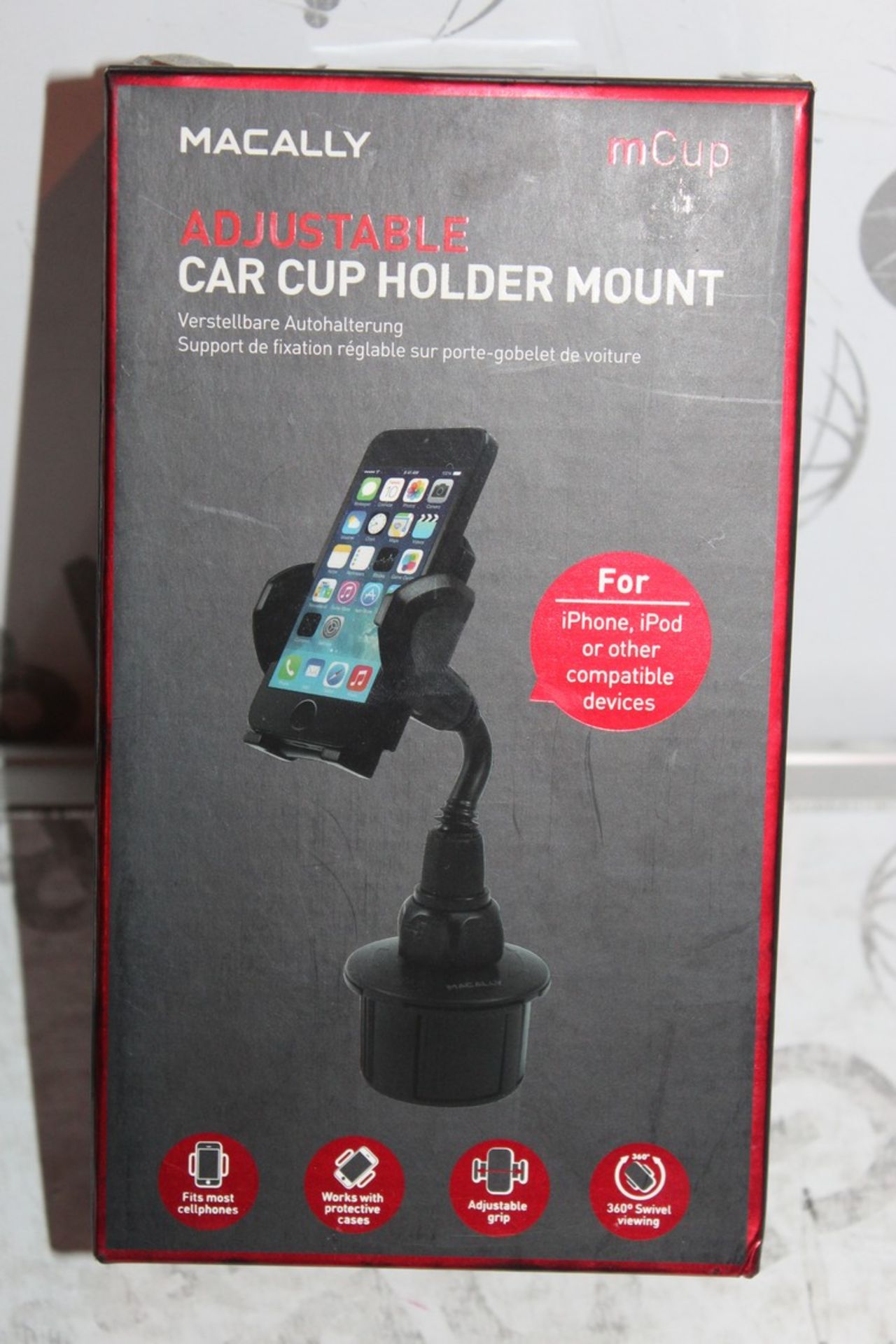 Lot to Contain 5 McCally De Mount Fully Adjustable Car Dashboard Mounts with Phone Holder Combined