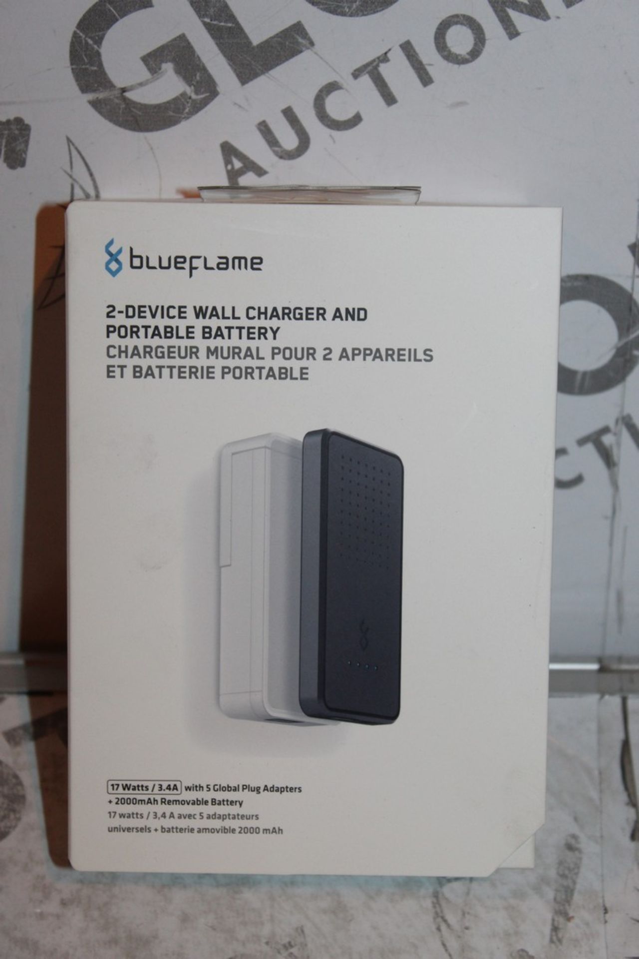 Lot to Contain 2 Boxed Blue Flame 2 Device Wall Chargers with Portable Batteries Combined RRP £70
