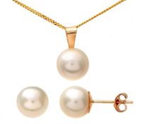Pear Earring and Pendant Set in 9ct Yellow Gold, M