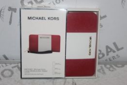 Lot to Contain 3 Boxed Michael Kors Large Multi Functional Red and White Wallets Combined RRP £105