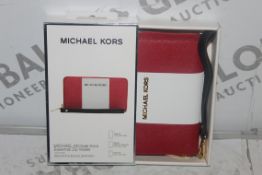 Lot to Contain 3 Boxed Michael Kors Red and White Essential Zip Wallets Combined RRP £90