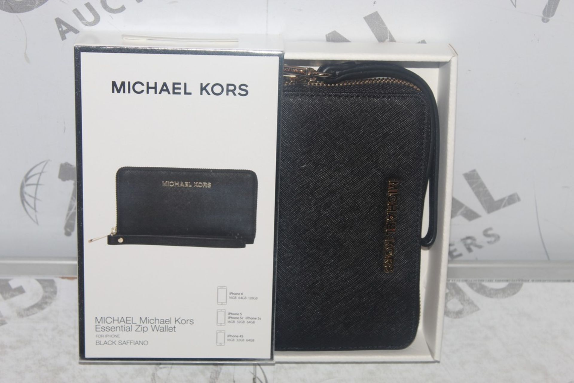 Lot to Contain 3 Boxed Michael Kors Black Sapphino Essential Zip Wallets Combined RRP £90