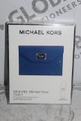Lot to Contain 3 Michael Kors Sapphino Sapphire Blue Ipad Mini Clutch Display Cases Combined RRP £