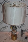 Boxed Jonathon Why Crystal Glass Ball Fabric Shade Table Lamp RRP £60 (17124) (Public Viewing and