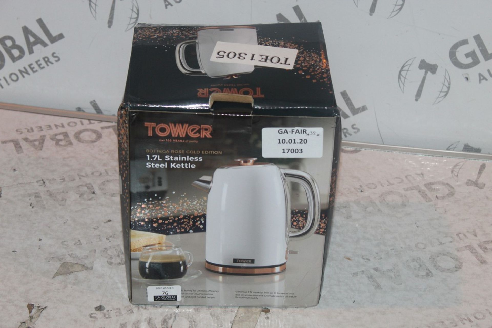 Boxed Tower 1.7L Stainless Steel Bottega Rose Gold Edition Kettle RRP £35 (17003) (Public Viewing