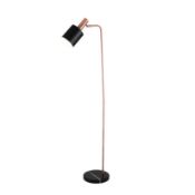 Boxed Pacific Lighting Black and Antique Copper Task Floor Lamp RRP £55 (17081) (Public Viewing