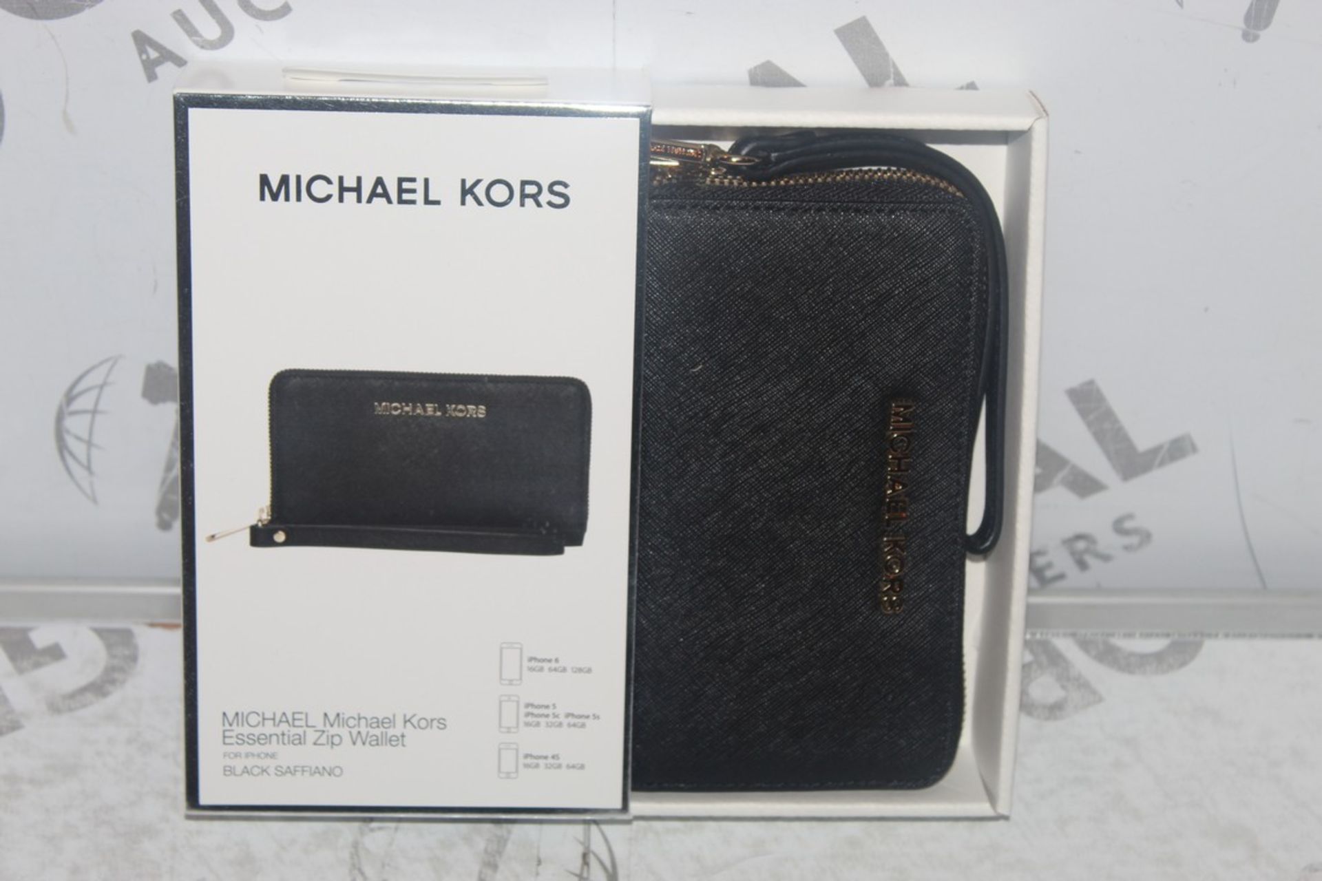 Lot to Contain 3 Boxed Michael Kors Black Sapphino Essential Zip Wallets Combined RRP £90