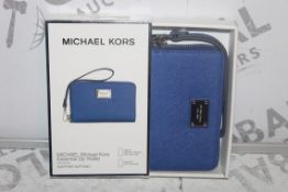 Lot to Contain 5 Boxed Brand New Michael Kors Sapphino Sapphire Essential Zip Wallet with Phone