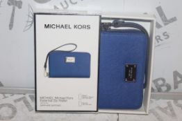 Lot to Contain 5 Boxed Brand New Michael Kors Sapphino Sapphire Essential Zip Wallet with Phone