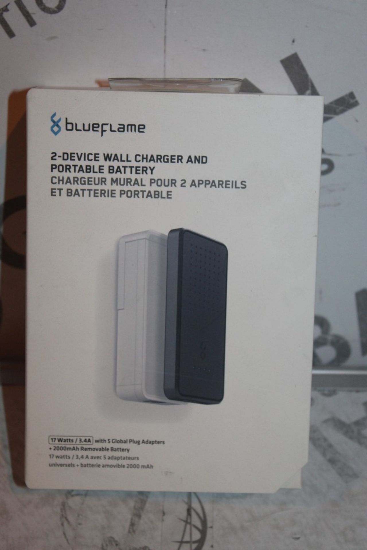 Lot to Contain 8 Brand New Blue Flame 2 Device Wall Chargers with Portable Batteries Combined RRP £