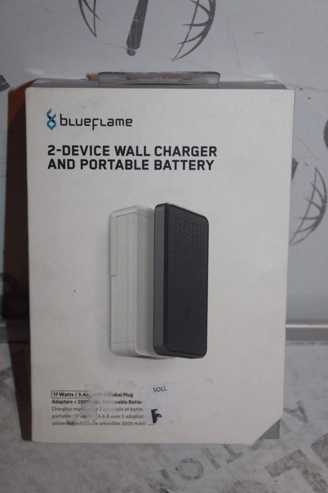 Boxed Brand New Blue Flame World of Power 2 Device Wall Charger and Portable Battery RRP £45