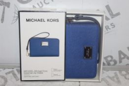 Lot to Contain 5 Boxed Brand New Michael Kors Sapphino Sapphire Essential Zip Wallet with Phone