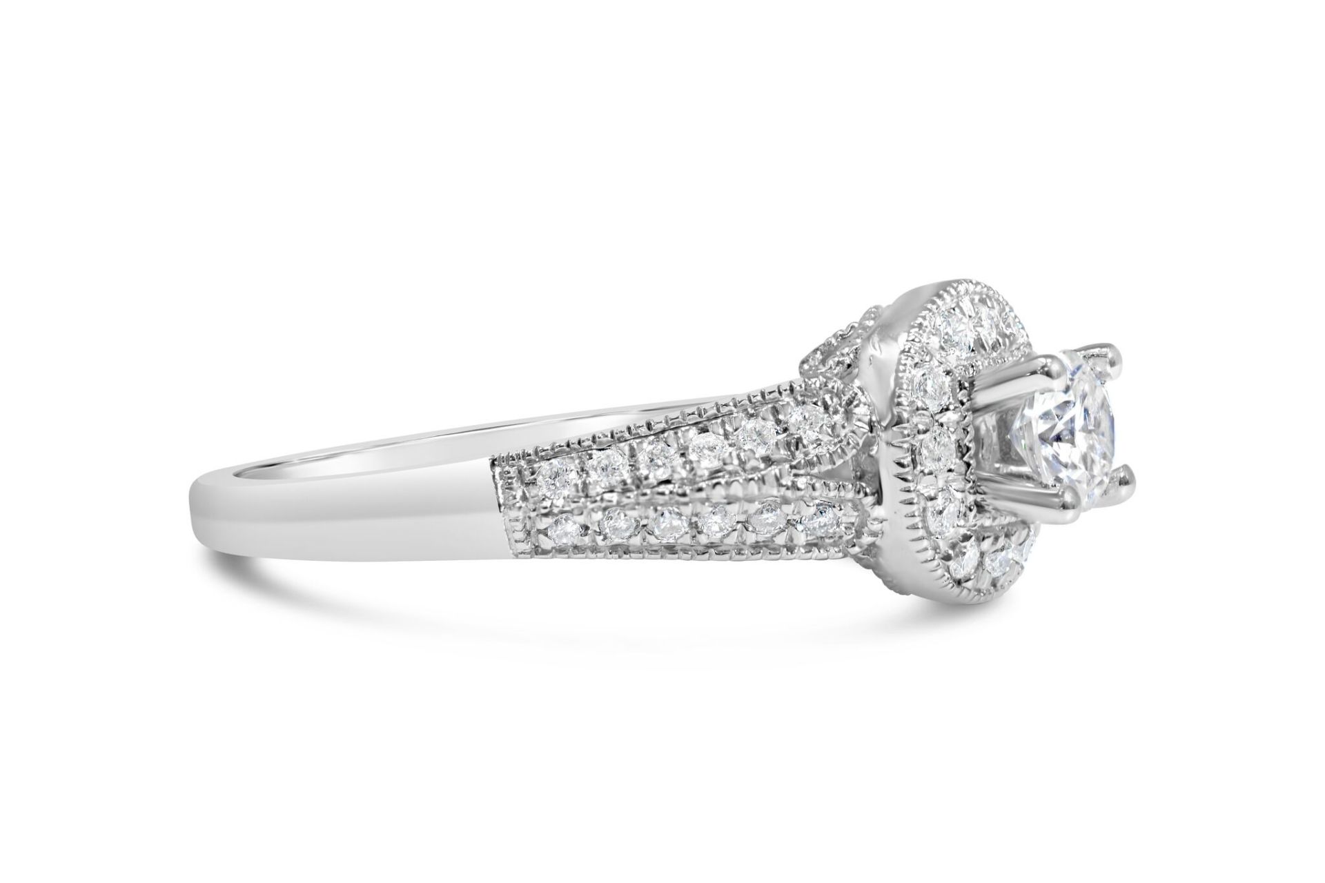 Bridal Set Of Diamond Engagement and Wedding Rings with over 50 diamonds in total, Metal 9ct White - Image 3 of 4
