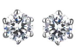 Platinum diamond earrings, Metal Platinum 900, Weight 0.58, Diamond Weight(ct) 0.5, Colour I,