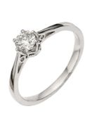 Diamond solitaire engagement ring, Metal 9ct White Gold, Weight 2.16, Diamond Weight (ct) 0.16,