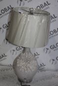 Boxed 55 South Padma, Large Ceramic Natural White Table Lamp, RRP£100.00 (16484) (Public Viewing and